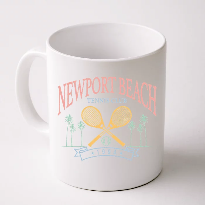 Newport Beach Tennis Club Crossed Racquets Front & Back Coffee Mug