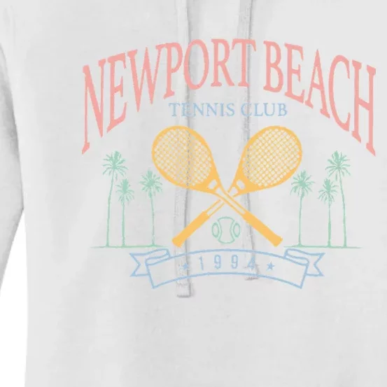 Newport Beach Tennis Club Crossed Racquets Women's Pullover Hoodie