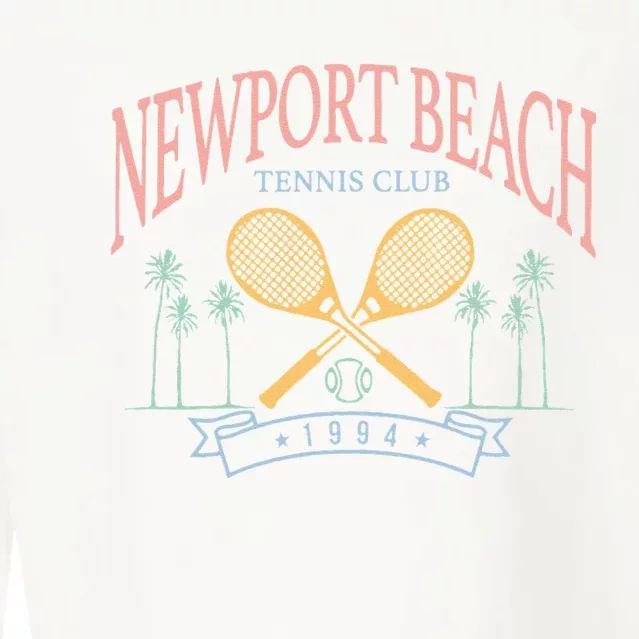 Newport Beach Tennis Club Crossed Racquets Cropped Pullover Crew