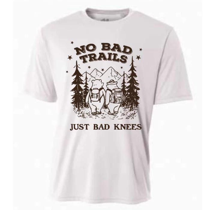 No Bad Trails Just Bad Knees Cute Bears Hiking Vintage Cooling Performance Crew T-Shirt