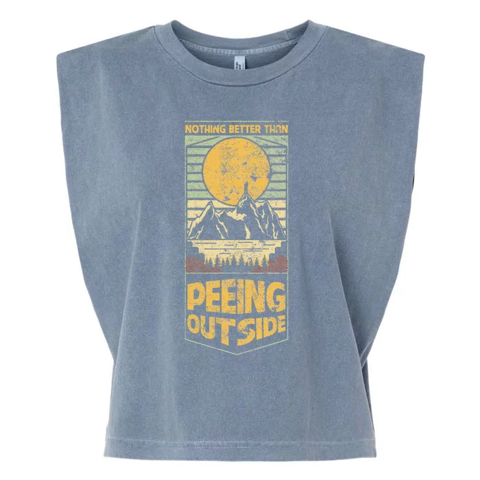 Nothing Better Than Peeing Outside Mountains Garment-Dyed Women's Muscle Tee