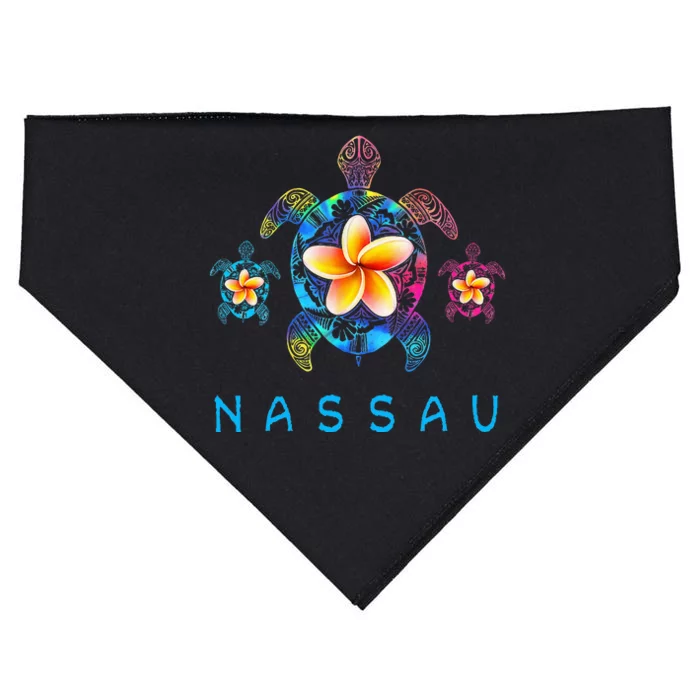 Nassau Bahamas Tribal Tie Dye Sea Turtle USA-Made Doggie Bandana