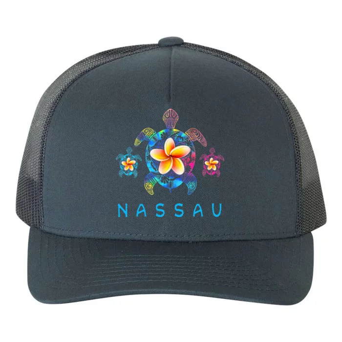 Nassau Bahamas Tribal Tie Dye Sea Turtle Yupoong Adult 5-Panel Trucker Hat