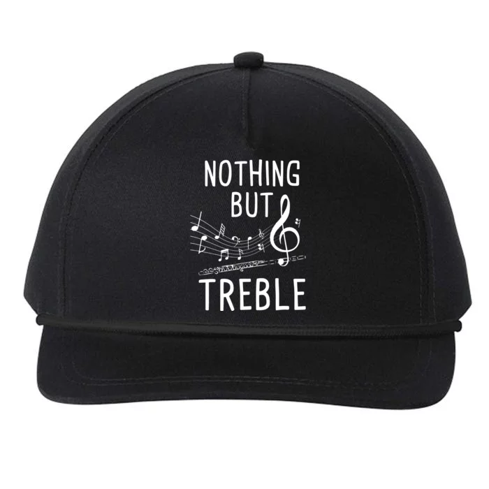 Nothing But Treble Flute Player Flutist Marching Band Snapback Five-Panel Rope Hat