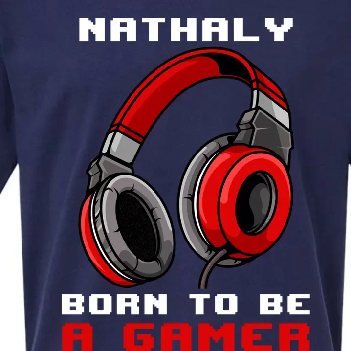 Nathaly Born To Be A Gamer Personalized Meaningful Gift Sueded Cloud Jersey T-Shirt