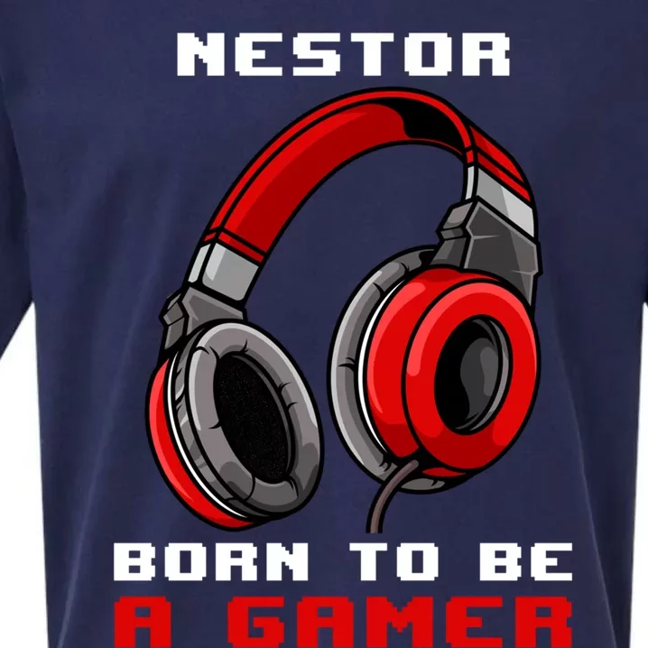 Nestor Born To Be A Gamer Personalized Gift Sueded Cloud Jersey T-Shirt