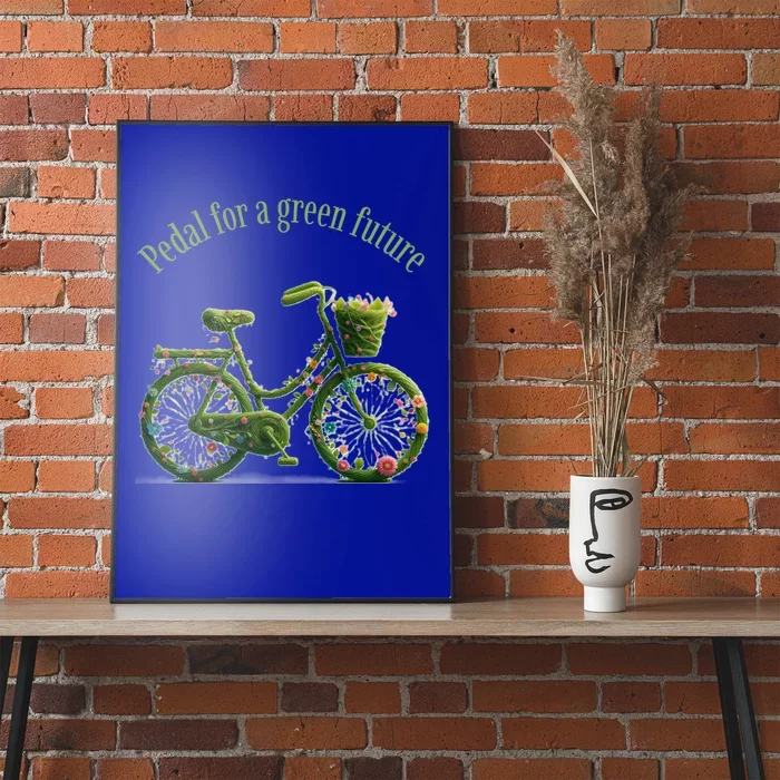 National Bike To Work Day Pedal Green Future Design Funny Gift Poster