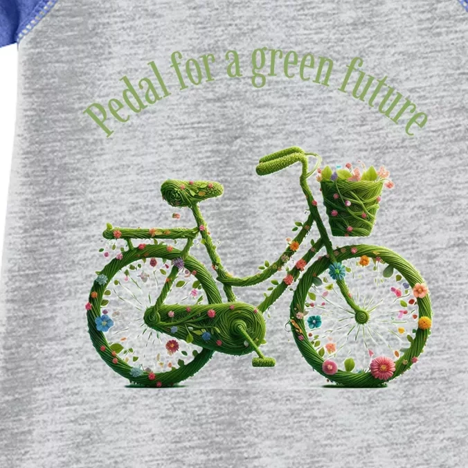 National Bike To Work Day Pedal Green Future Design Funny Gift Infant Baby Jersey Bodysuit