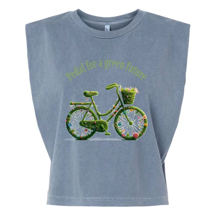 National Bike To Work Day Pedal Green Future Design Funny Gift Garment-Dyed Women's Muscle Tee