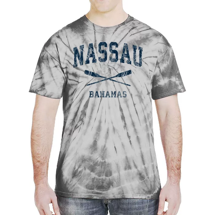 Nassau Bahamas Vintage Nautical Paddles Sports Oars Tie-Dye T-Shirt