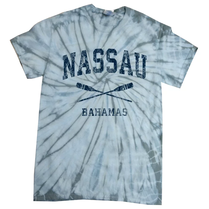 Nassau Bahamas Vintage Nautical Paddles Sports Oars Tie-Dye T-Shirt