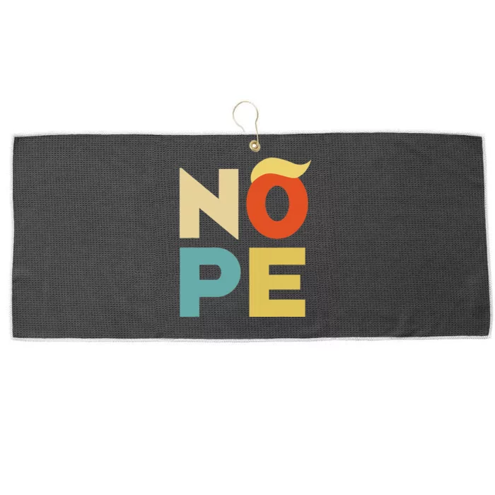 Nope Bold Vintage Style Funny Anti Trump Large Microfiber Waffle Golf Towel