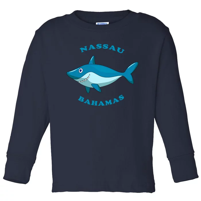 Nassau Bahamas Vintage ChildrenS Shark Vacation Gift Toddler Long Sleeve Shirt