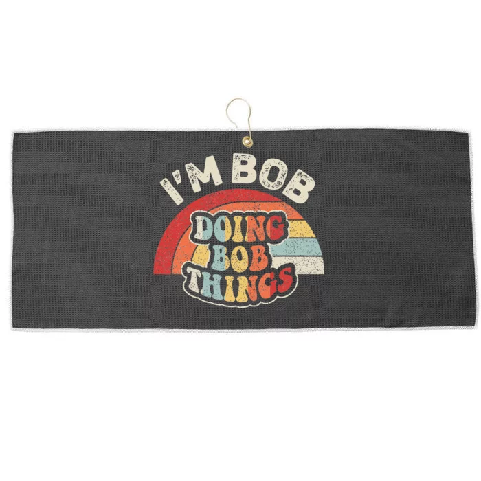 Name Bob Vintage IM Bob Doing Bob Things Large Microfiber Waffle Golf Towel