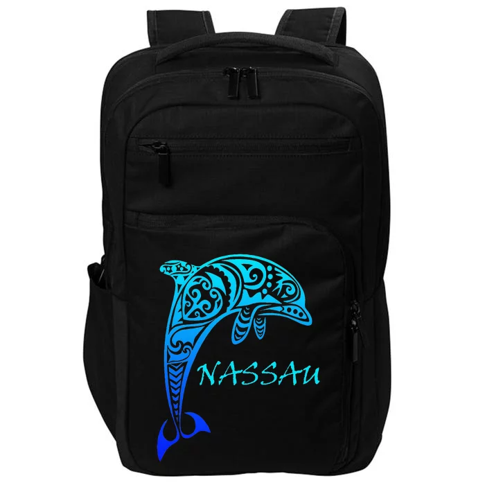 Nassau Bahamas Vintage Retro Tribal Dolphin Vacation Impact Tech Backpack