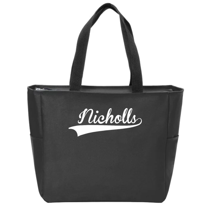 Nicholls Baseball Vintage Retro Zip Tote Bag