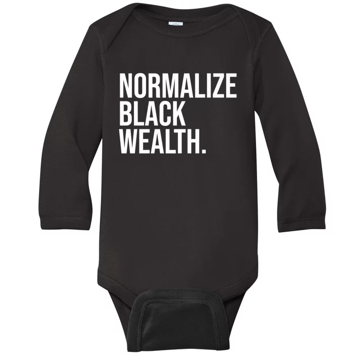 Normalize Black Wealth Uplifting Finance Culture Positivity Baby Long Sleeve Bodysuit