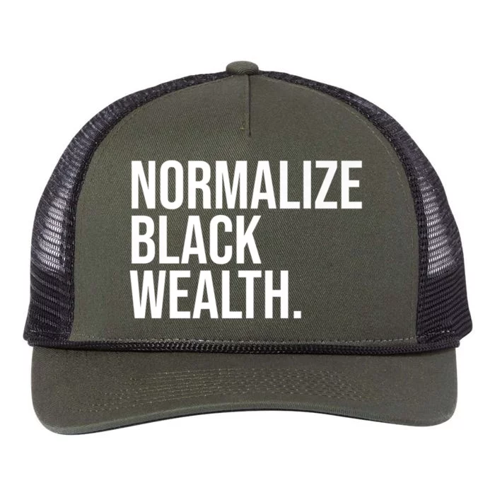 Normalize Black Wealth Uplifting Finance Culture Positivity Retro Rope Trucker Hat Cap