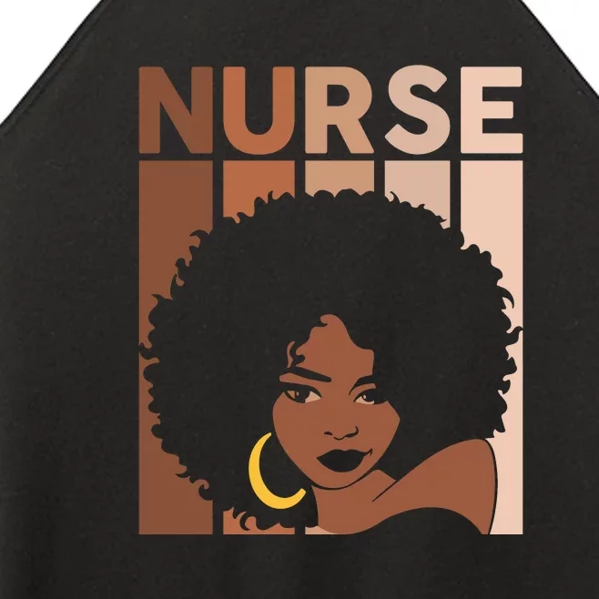 Nurse Black Woman Magic Afro Melanin Queen Black History Women’s Perfect Tri Rocker Tank