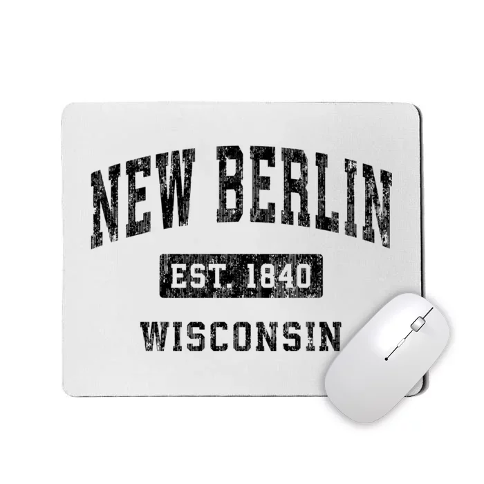 New Berlin Wisconsin Wi Vintage Established Sports Design Mousepad