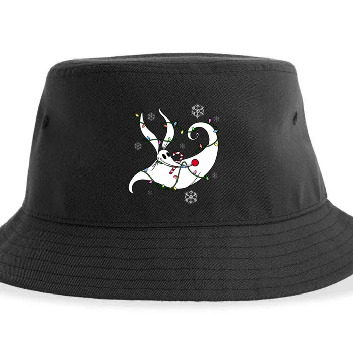 Nightmare Before Xmas Zero Christmas Lights Sustainable Bucket Hat