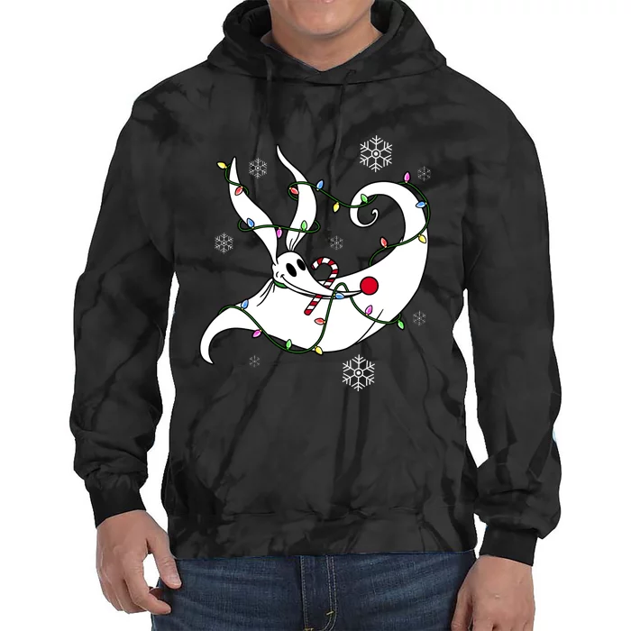 Nightmare Before Xmas Zero Christmas Lights Tie Dye Hoodie