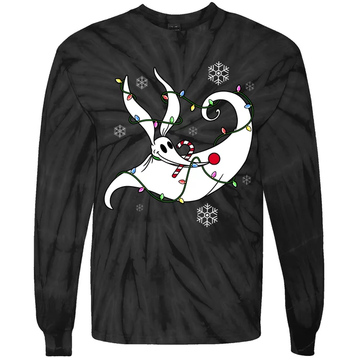 Nightmare Before Xmas Zero Christmas Lights Tie-Dye Long Sleeve Shirt