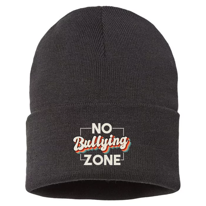 No Bullying Zone Stop Bullying And Anti Bullying Kindness Sustainable Knit Beanie