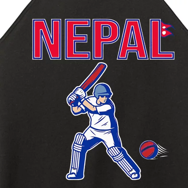 Nepal Cricket 2024 Nepal Flag Cricket Women’s Perfect Tri Rocker Tank