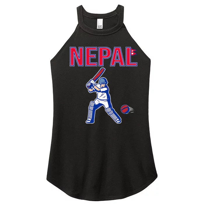 Nepal Cricket 2024 Nepal Flag Cricket Women’s Perfect Tri Rocker Tank