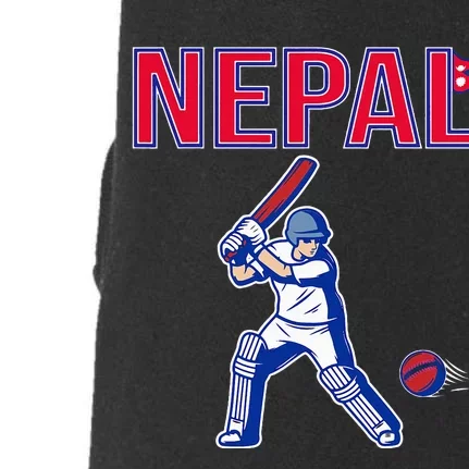 Nepal Cricket 2024 Nepal Flag Cricket Doggie 3-End Fleece Hoodie