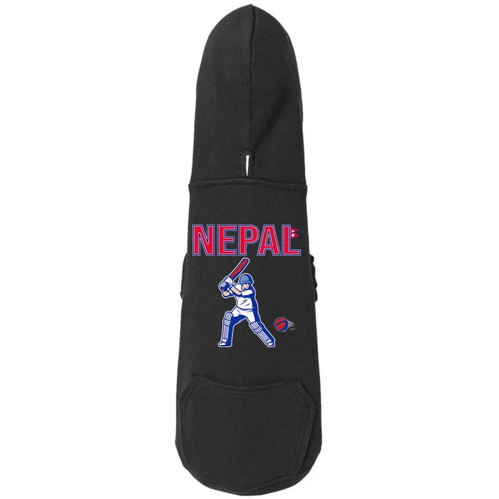 Nepal Cricket 2024 Nepal Flag Cricket Doggie 3-End Fleece Hoodie