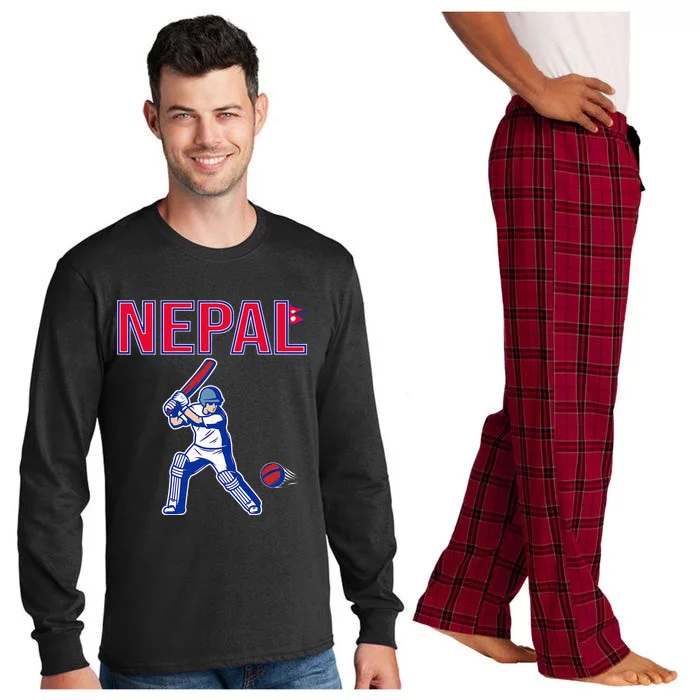 Nepal Cricket 2024 Nepal Flag Cricket Long Sleeve Pajama Set