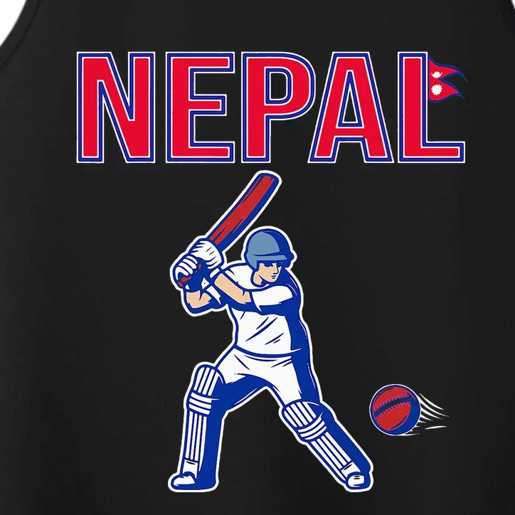 Nepal Cricket 2024 Nepal Flag Cricket Performance Tank