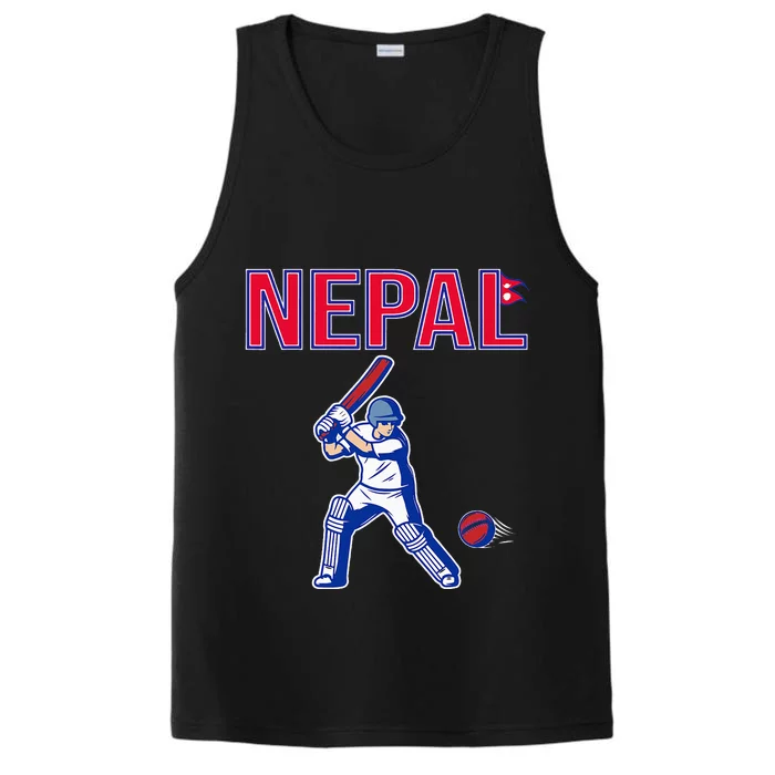 Nepal Cricket 2024 Nepal Flag Cricket Performance Tank