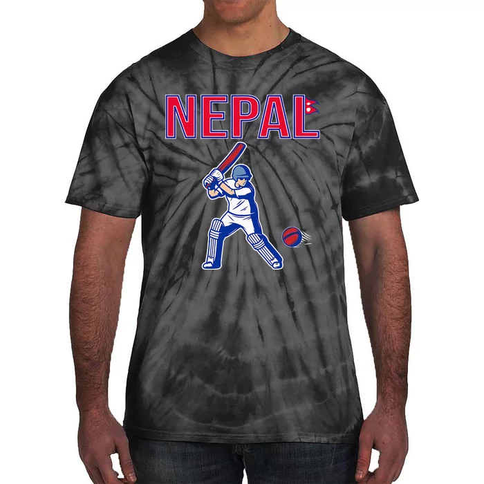 Nepal Cricket 2024 Nepal Flag Cricket Tie-Dye T-Shirt