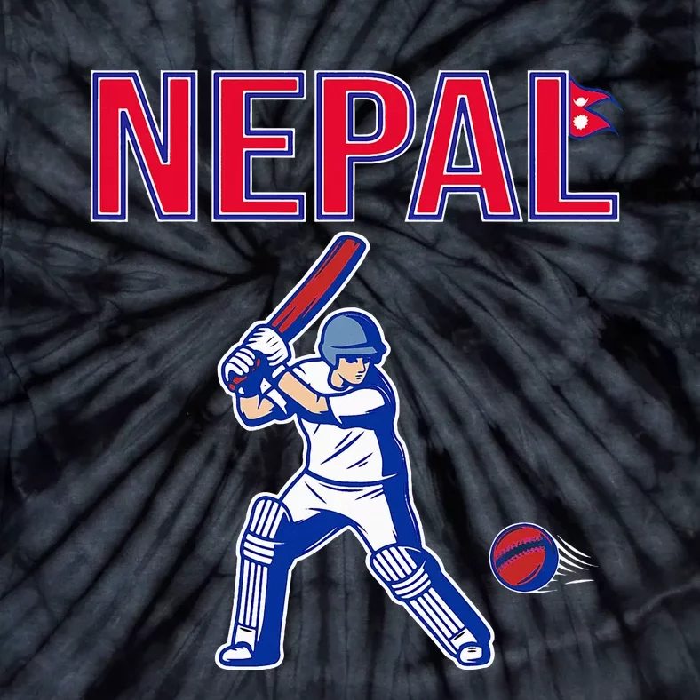 Nepal Cricket 2024 Nepal Flag Cricket Tie-Dye T-Shirt