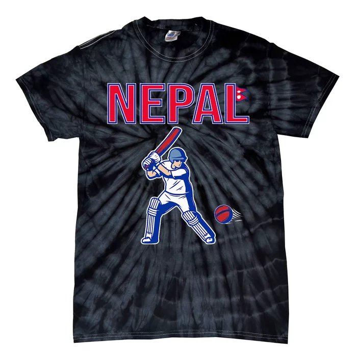 Nepal Cricket 2024 Nepal Flag Cricket Tie-Dye T-Shirt