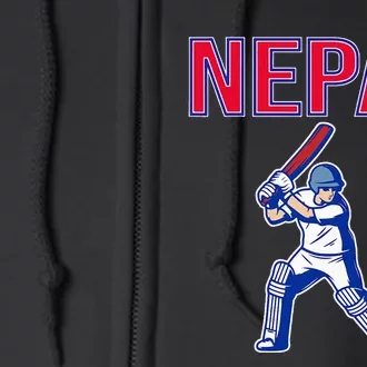 Nepal Cricket 2024 Nepal Flag Cricket Full Zip Hoodie