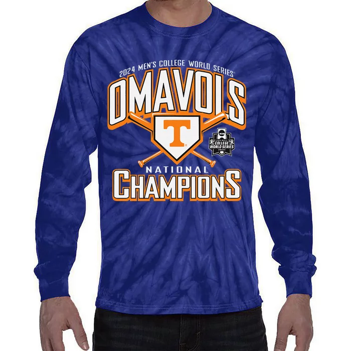 National Champs 2024 Baseball Omavols Tie-Dye Long Sleeve Shirt