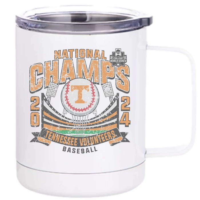 National Champs 2024 Baseball Vintage Front & Back 12oz Stainless Steel Tumbler Cup