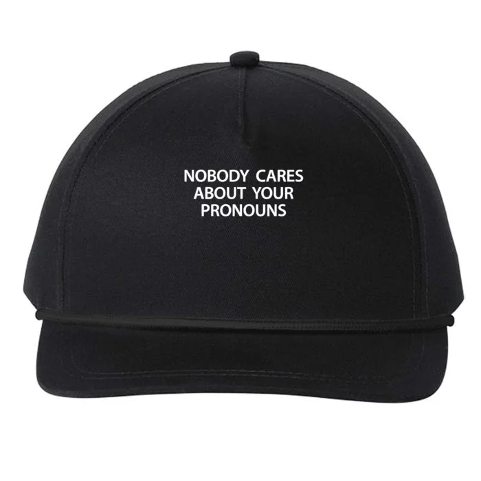 Nobody Cares About Your Pronouns Snapback Five-Panel Rope Hat