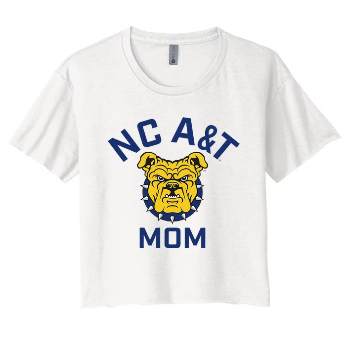 North Carolina A&T State University Aggies Arched Mom Women's Crop Top Tee