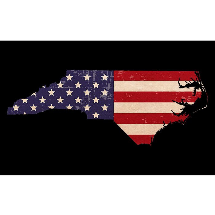 North Carolina American Flag Vintage Bumper Sticker