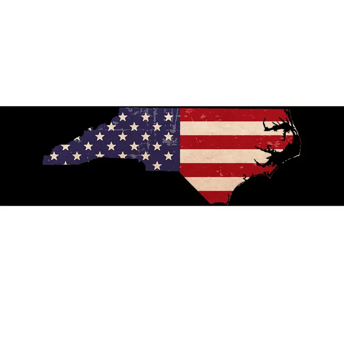 North Carolina American Flag Vintage Bumper Sticker