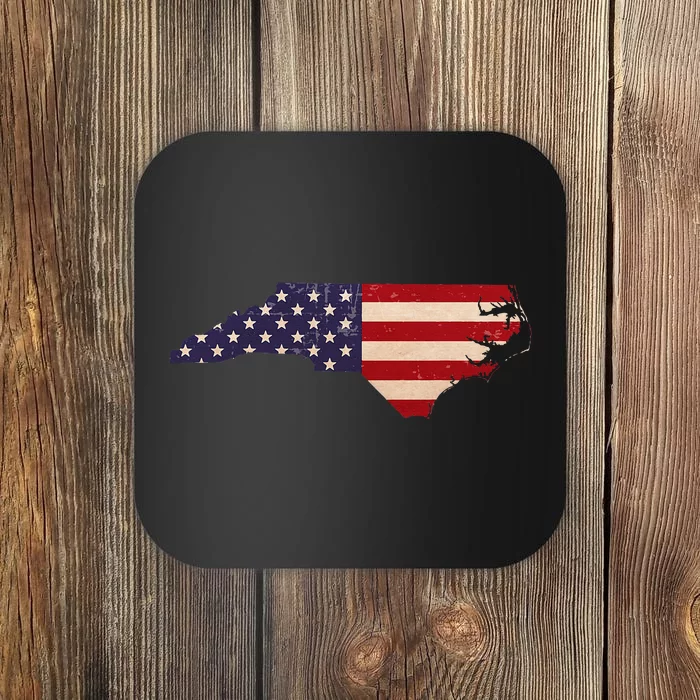 North Carolina American Flag Vintage Coaster