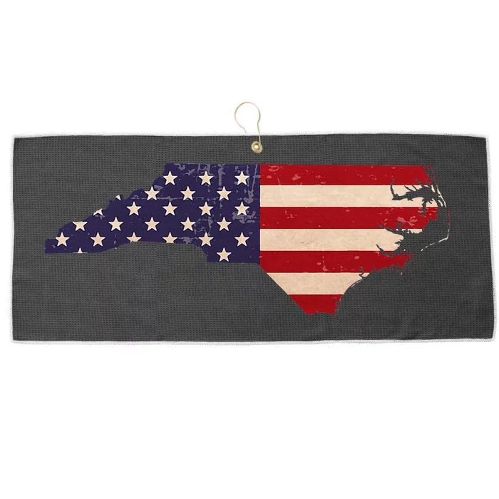 North Carolina American Flag Vintage Large Microfiber Waffle Golf Towel