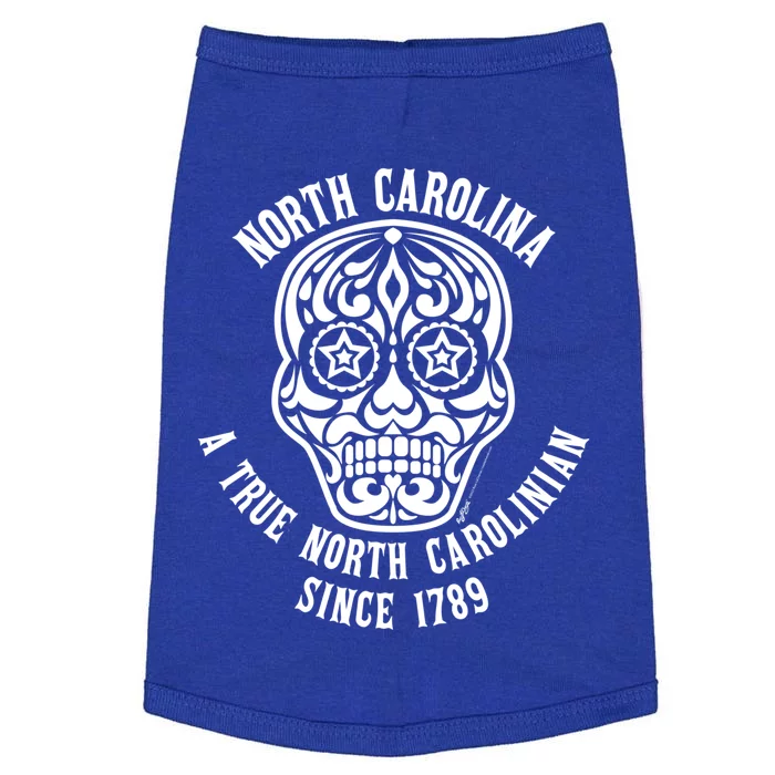 North Carolina A True North Carolinian 4th Of July Skull Gift Doggie Tank