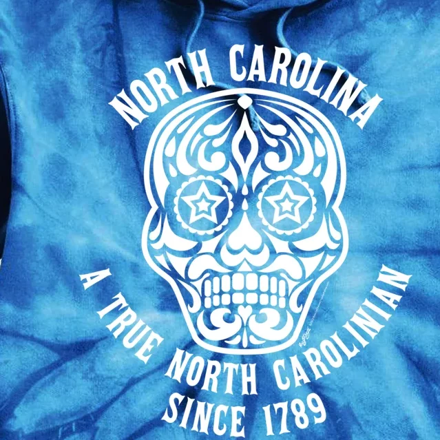 North Carolina A True North Carolinian 4th Of July Skull Gift Tie Dye Hoodie