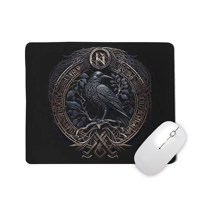 Norse Culture And Norsemen OdinS Raven Northman Valhalla Norse Mythology Mousepad